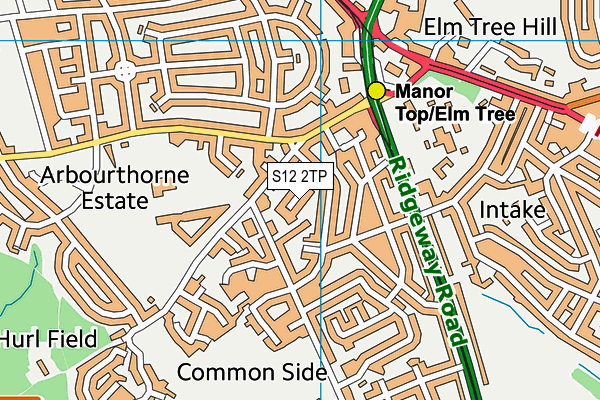 S12 2TP map - OS VectorMap District (Ordnance Survey)