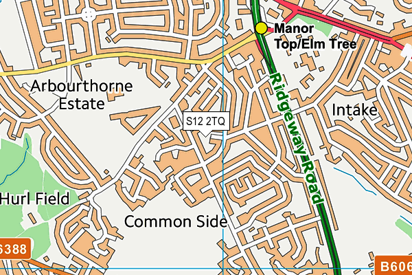 S12 2TQ map - OS VectorMap District (Ordnance Survey)