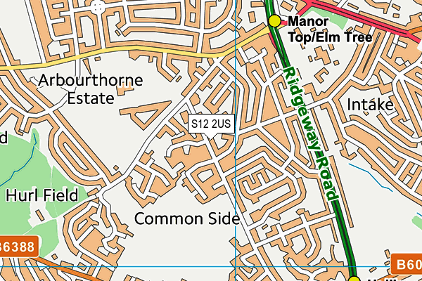 S12 2US map - OS VectorMap District (Ordnance Survey)