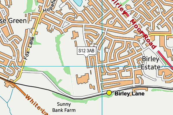 S12 3AB map - OS VectorMap District (Ordnance Survey)