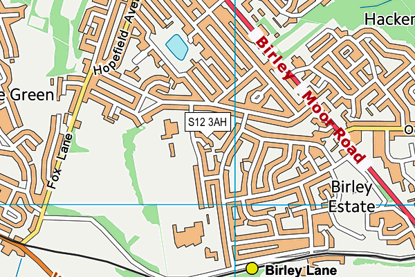 S12 3AH map - OS VectorMap District (Ordnance Survey)