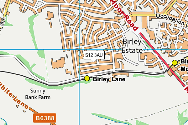 S12 3AU map - OS VectorMap District (Ordnance Survey)