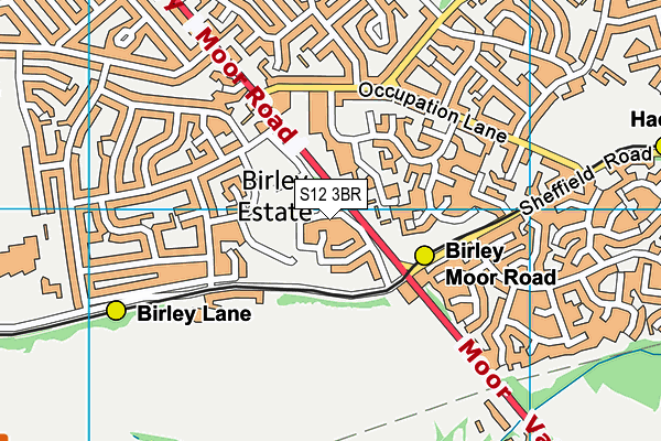 S12 3BR map - OS VectorMap District (Ordnance Survey)