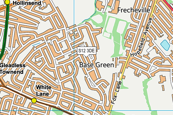 S12 3DE map - OS VectorMap District (Ordnance Survey)
