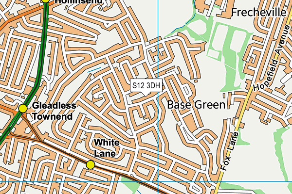 S12 3DH map - OS VectorMap District (Ordnance Survey)