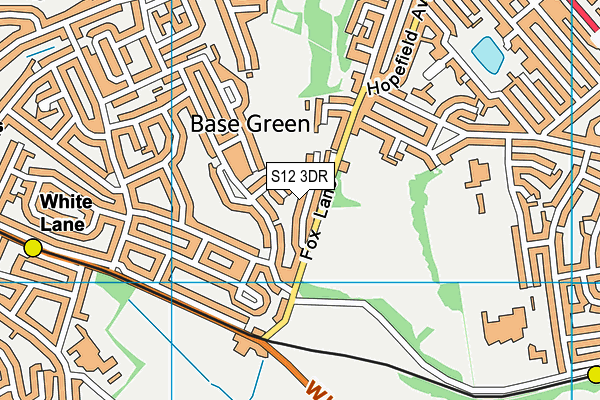 S12 3DR map - OS VectorMap District (Ordnance Survey)