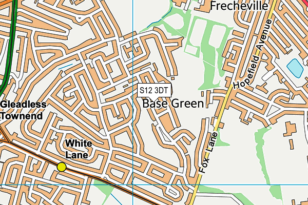 S12 3DT map - OS VectorMap District (Ordnance Survey)