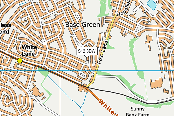 S12 3DW map - OS VectorMap District (Ordnance Survey)