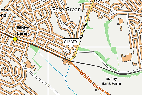 S12 3DX map - OS VectorMap District (Ordnance Survey)