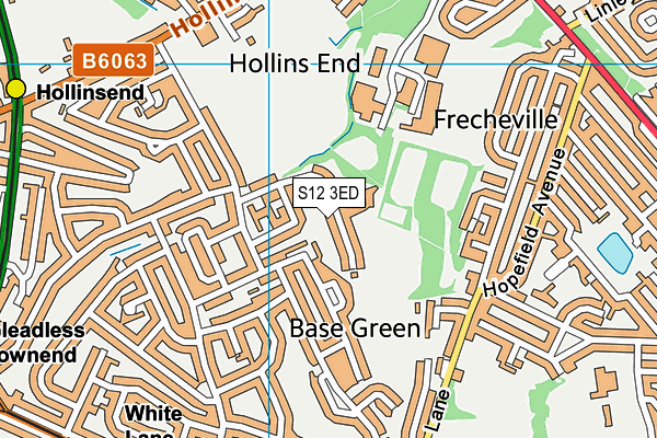 S12 3ED map - OS VectorMap District (Ordnance Survey)