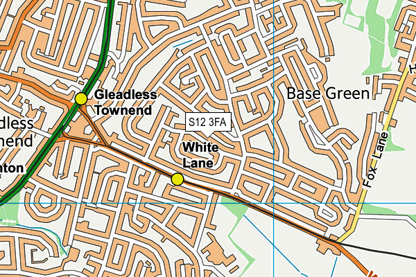 S12 3FA map - OS VectorMap District (Ordnance Survey)