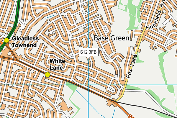 S12 3FB map - OS VectorMap District (Ordnance Survey)
