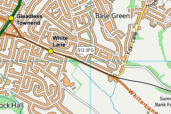S12 3FG map - OS VectorMap District (Ordnance Survey)