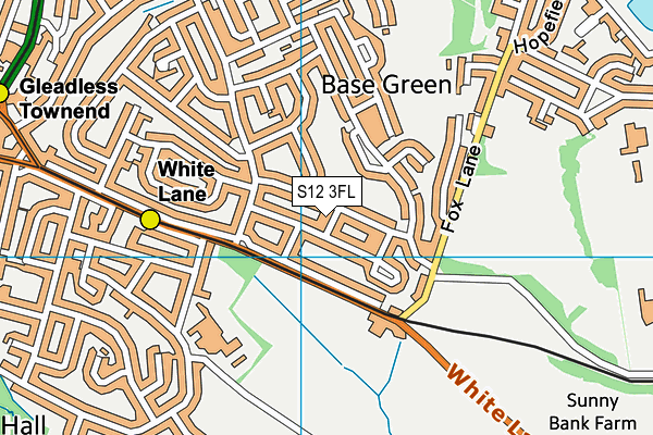 S12 3FL map - OS VectorMap District (Ordnance Survey)