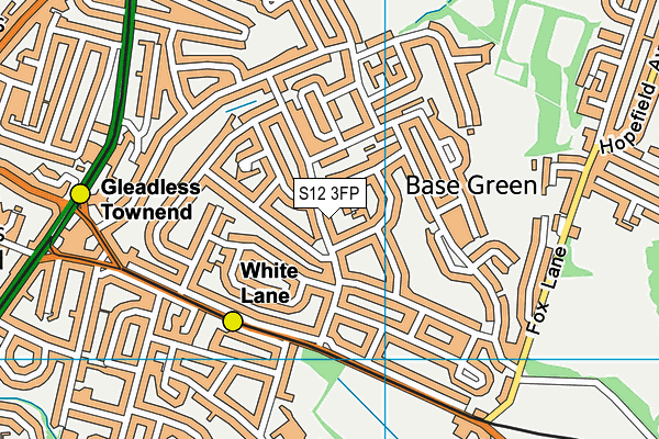 S12 3FP map - OS VectorMap District (Ordnance Survey)