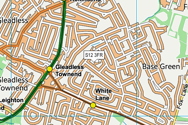 S12 3FR map - OS VectorMap District (Ordnance Survey)