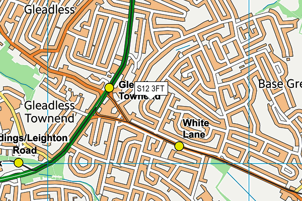 S12 3FT map - OS VectorMap District (Ordnance Survey)