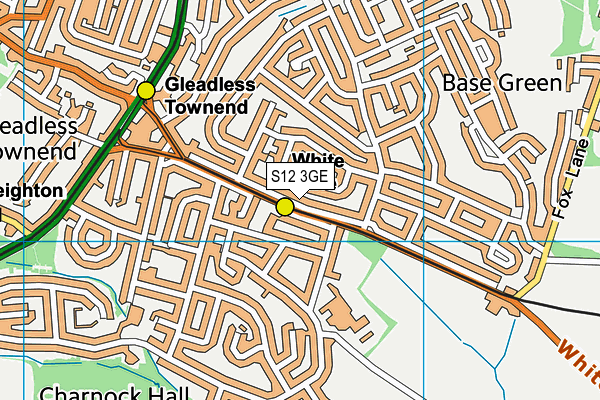 S12 3GE map - OS VectorMap District (Ordnance Survey)
