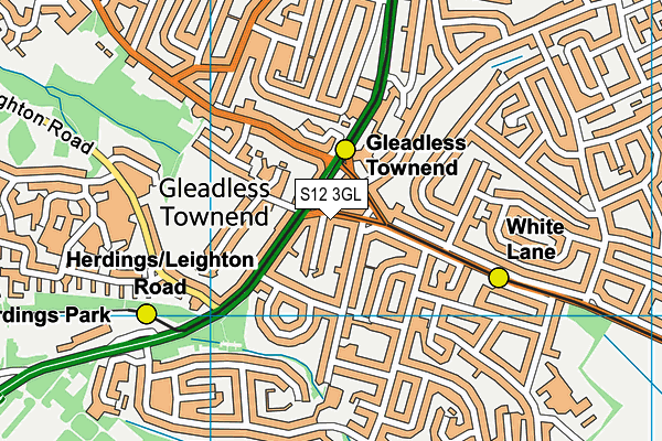 S12 3GL map - OS VectorMap District (Ordnance Survey)