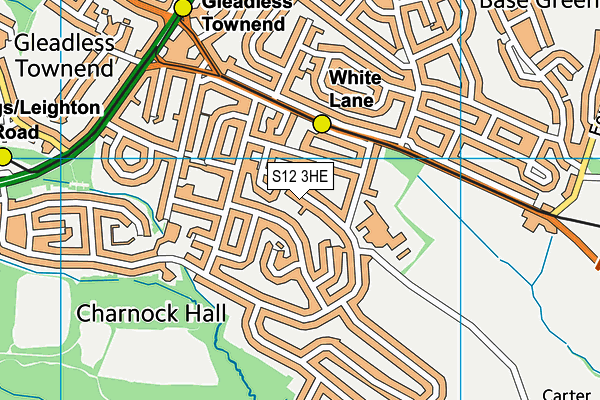 S12 3HE map - OS VectorMap District (Ordnance Survey)