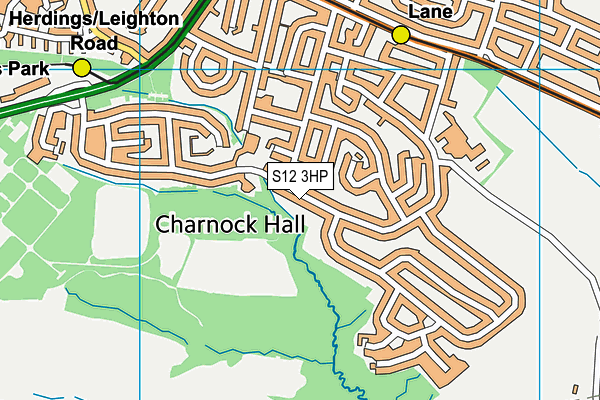S12 3HP map - OS VectorMap District (Ordnance Survey)