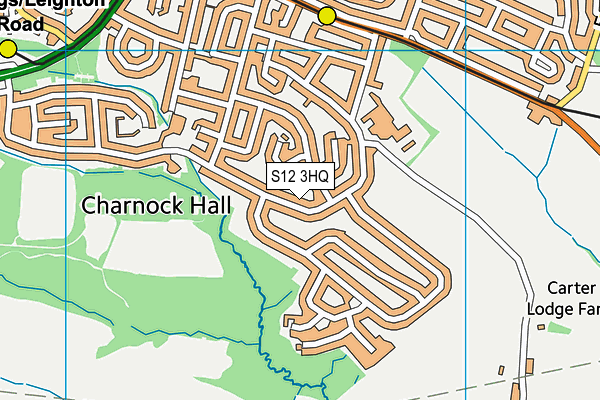S12 3HQ map - OS VectorMap District (Ordnance Survey)