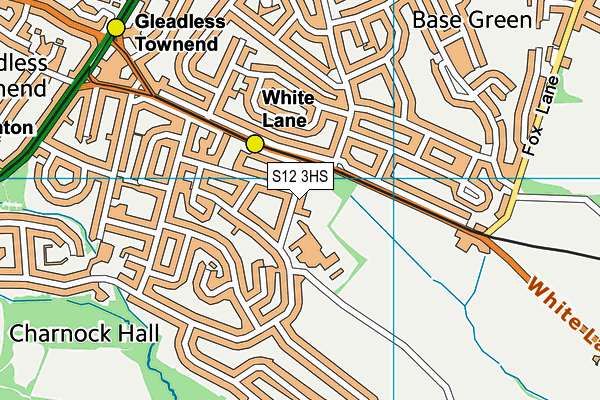 S12 3HS map - OS VectorMap District (Ordnance Survey)