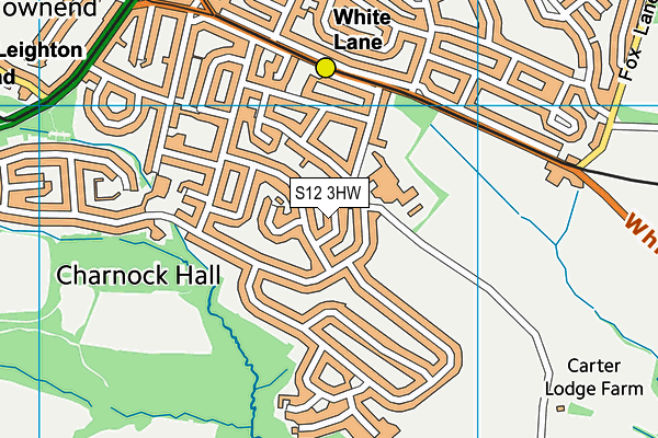 S12 3HW map - OS VectorMap District (Ordnance Survey)
