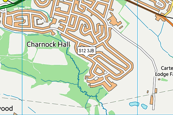 S12 3JB map - OS VectorMap District (Ordnance Survey)