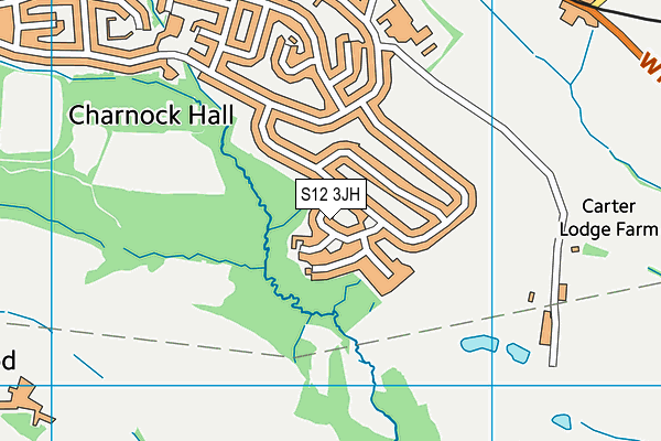 S12 3JH map - OS VectorMap District (Ordnance Survey)