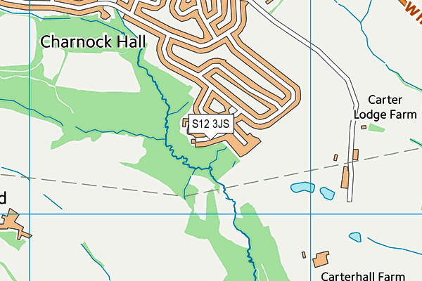 S12 3JS map - OS VectorMap District (Ordnance Survey)