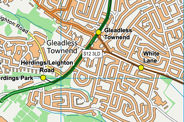 S12 3LD map - OS VectorMap District (Ordnance Survey)