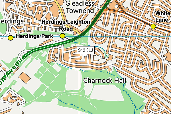 S12 3LJ map - OS VectorMap District (Ordnance Survey)