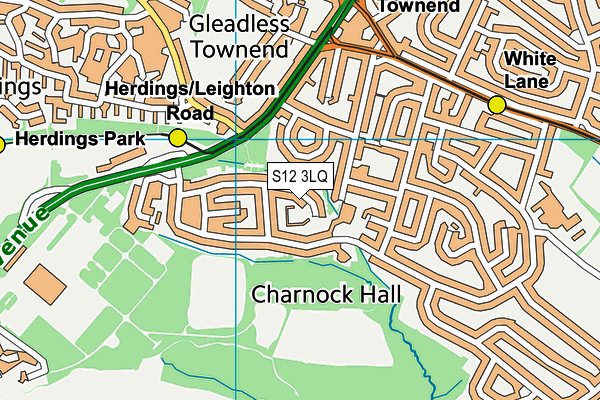 S12 3LQ map - OS VectorMap District (Ordnance Survey)