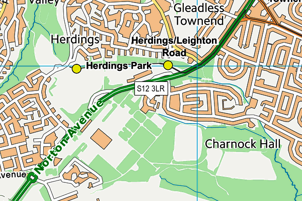 S12 3LR map - OS VectorMap District (Ordnance Survey)