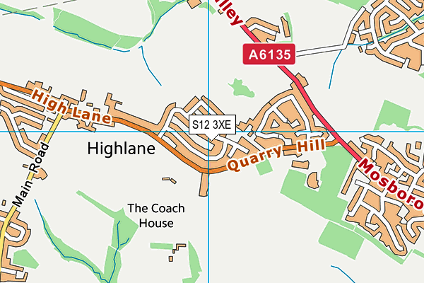 S12 3XE map - OS VectorMap District (Ordnance Survey)