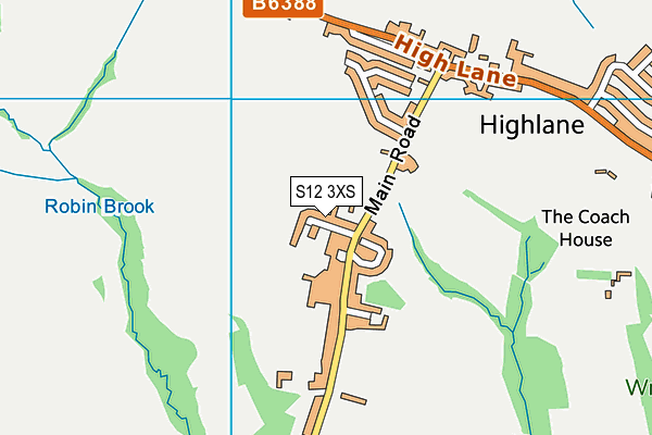 S12 3XS map - OS VectorMap District (Ordnance Survey)