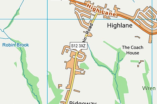 S12 3XZ map - OS VectorMap District (Ordnance Survey)