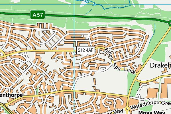 S12 4AF map - OS VectorMap District (Ordnance Survey)