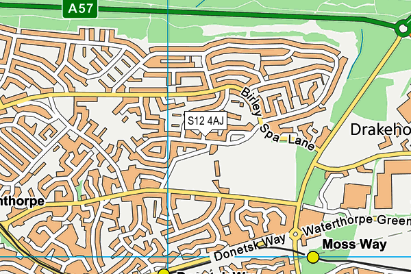 S12 4AJ map - OS VectorMap District (Ordnance Survey)
