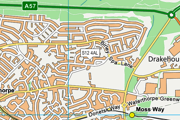 S12 4AL map - OS VectorMap District (Ordnance Survey)