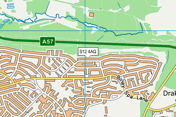 S12 4AQ map - OS VectorMap District (Ordnance Survey)