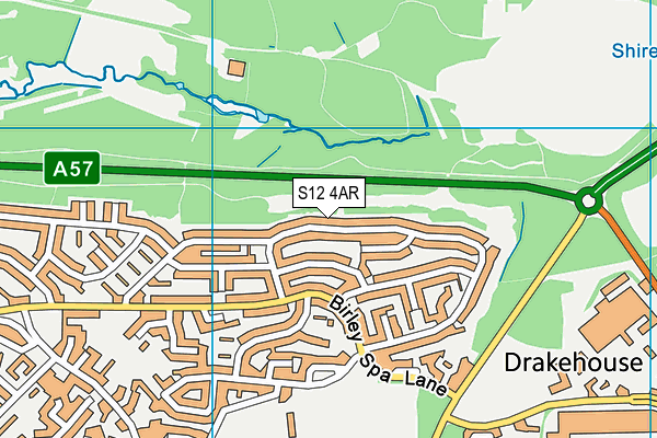 S12 4AR map - OS VectorMap District (Ordnance Survey)