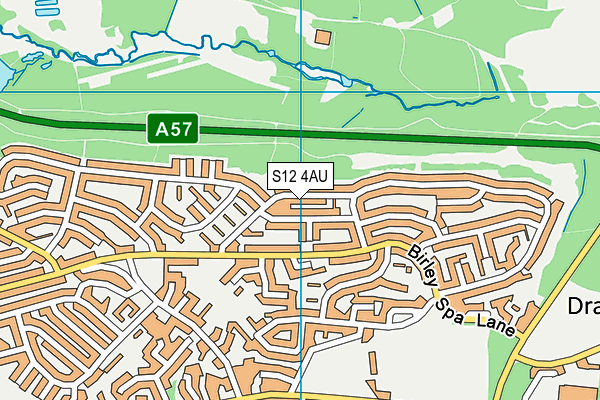 S12 4AU map - OS VectorMap District (Ordnance Survey)