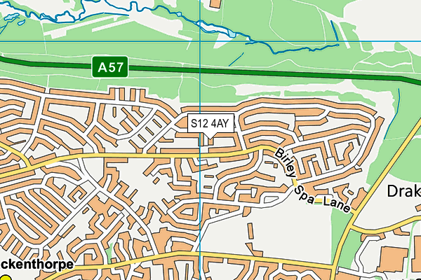 S12 4AY map - OS VectorMap District (Ordnance Survey)