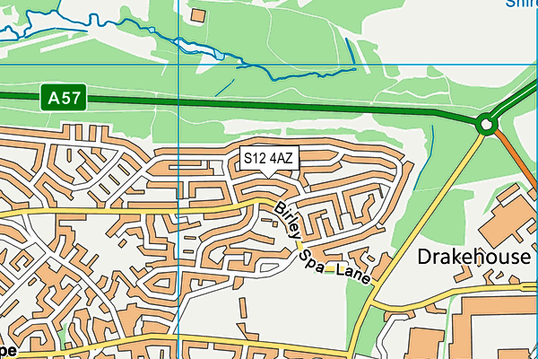 S12 4AZ map - OS VectorMap District (Ordnance Survey)