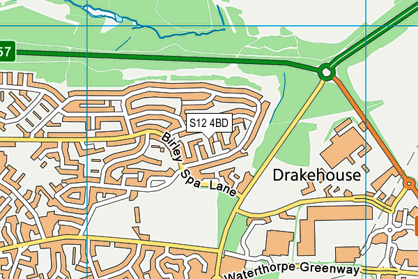S12 4BD map - OS VectorMap District (Ordnance Survey)