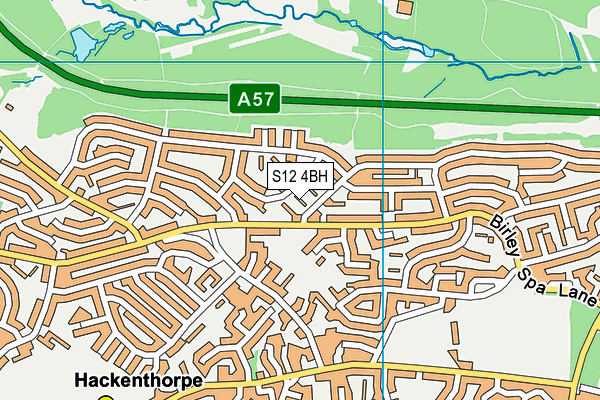S12 4BH map - OS VectorMap District (Ordnance Survey)