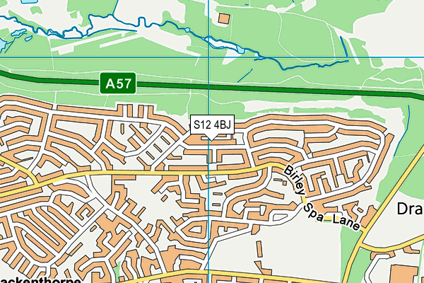 S12 4BJ map - OS VectorMap District (Ordnance Survey)