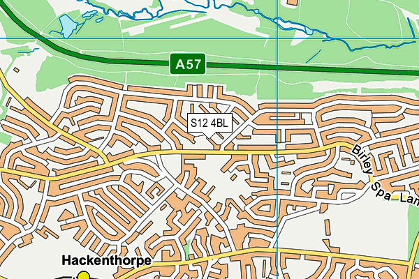 S12 4BL map - OS VectorMap District (Ordnance Survey)